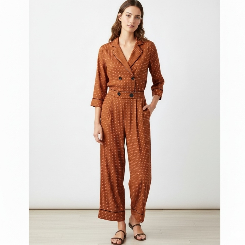 RARE Zara Double Breasted Plaid Jumpsuit - Picture 8 of 16